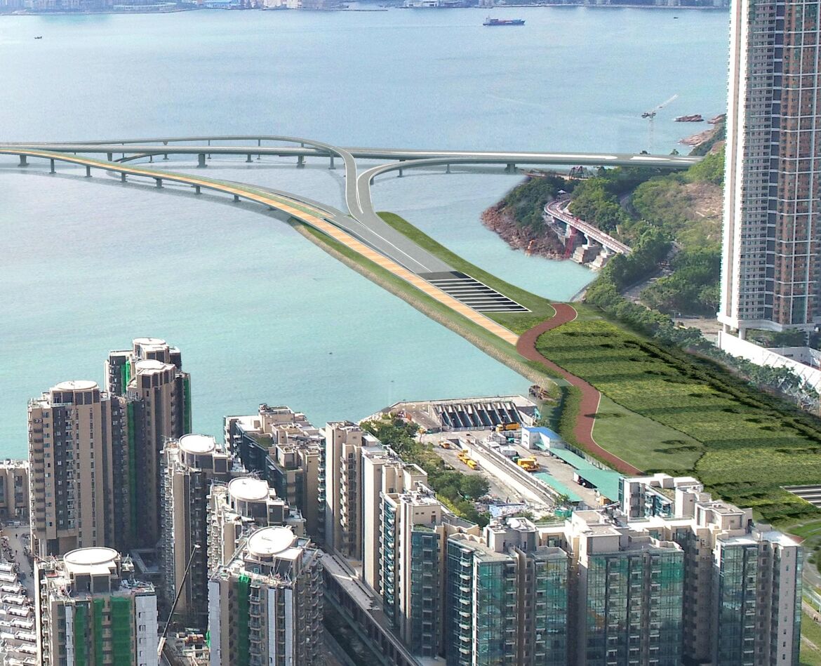 Eastern approaches to Tseung Kwan O−Lam Tin Tunnel, Hong Kong