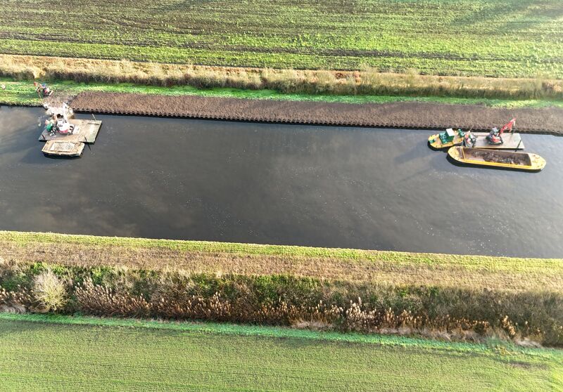 Aire and Calder Navigation bank repairs, Yorkshire, UK