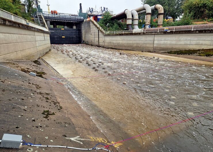River Rother Meadowgate regulator and fish pass, UK