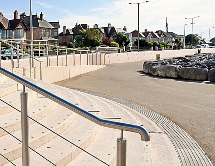 Morecambe wave reflection wall replacement, UK