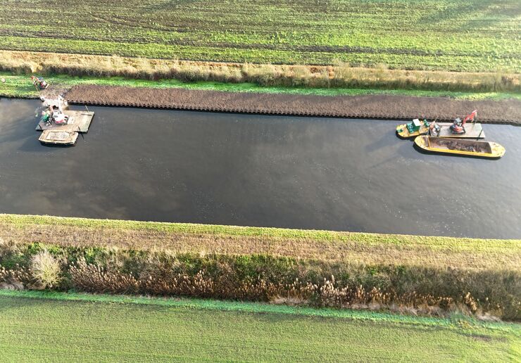 Aire and Calder Navigation bank repairs, Yorkshire, UK