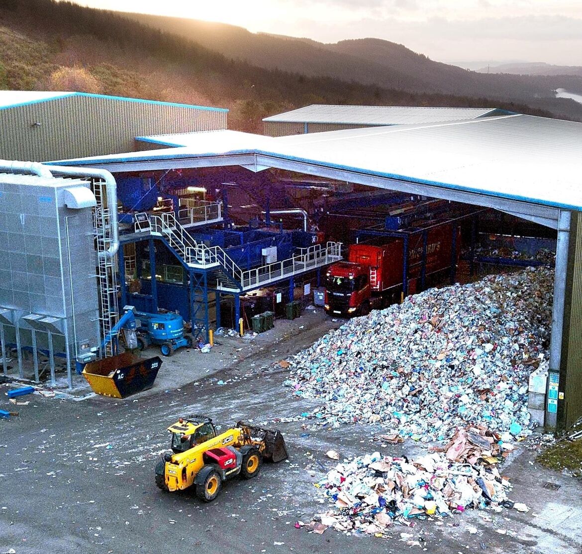 Dry mixed recycling facility, Rhondda Cynon Taf, Wales