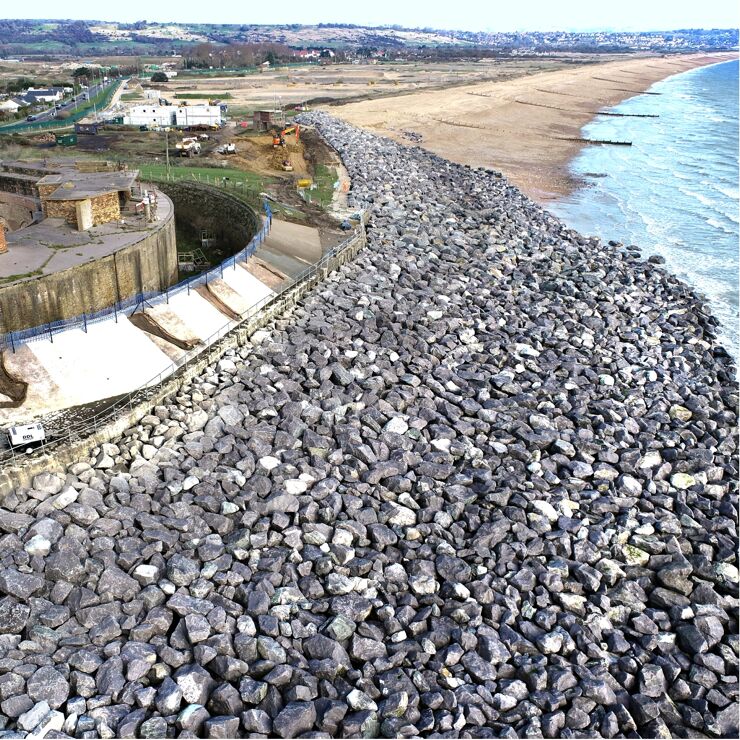 Hythe Ranges sea defences, Kent, UK