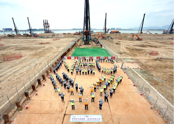 Land reclamation at Tung Chung, Hong Kong